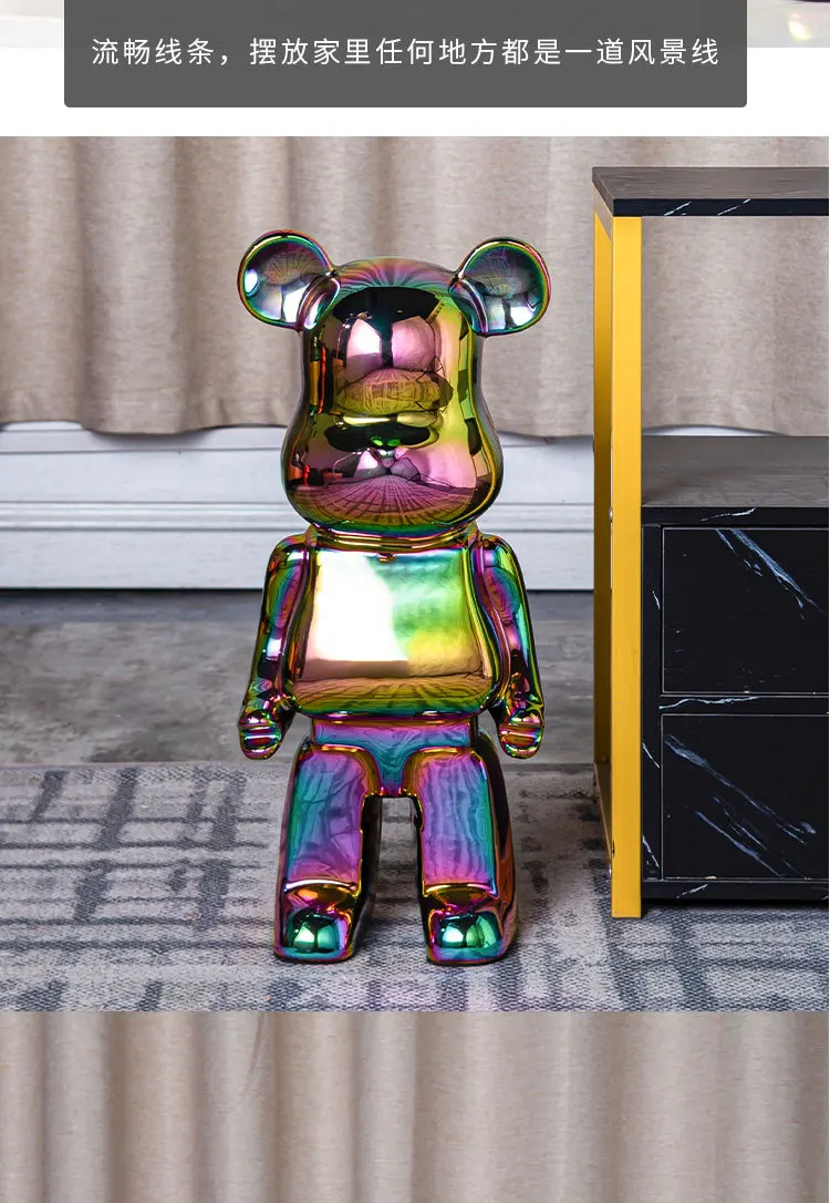 Bear Statue Ceramic Violent Bear Piggy Bank Action Figures Dolls Room Decoration Gift