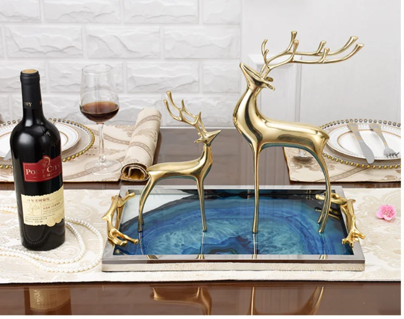 Luxurious Pure Copper Fortune Deer Decoration: Ideal Brass Gift for Parties, Birthdays, and Holidays; Elevate Your Living Room Décor