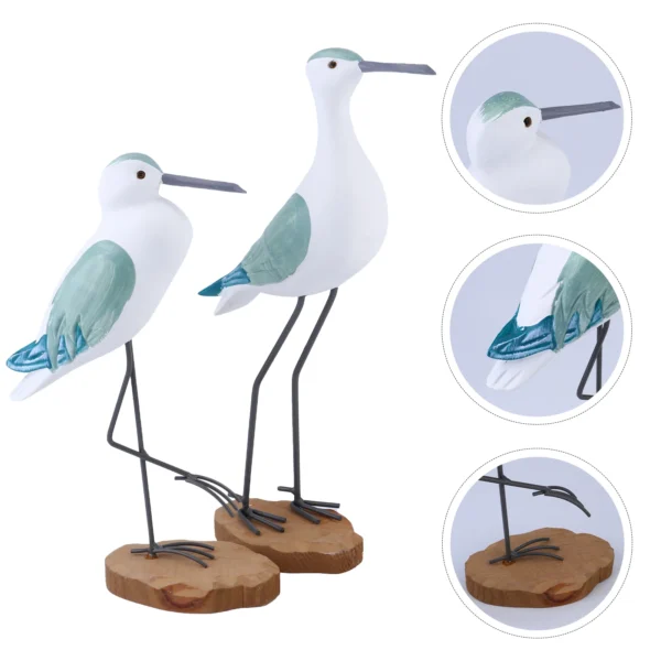 Seagull Bird Sculpture - A Wooden Ornament for Coastal Sea Decor, Garden, Desktop, and Home - Image 3