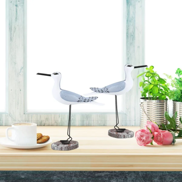 Seagull Bird Sculpture - A Wooden Ornament for Coastal Sea Decor, Garden, Desktop, and Home - Image 6