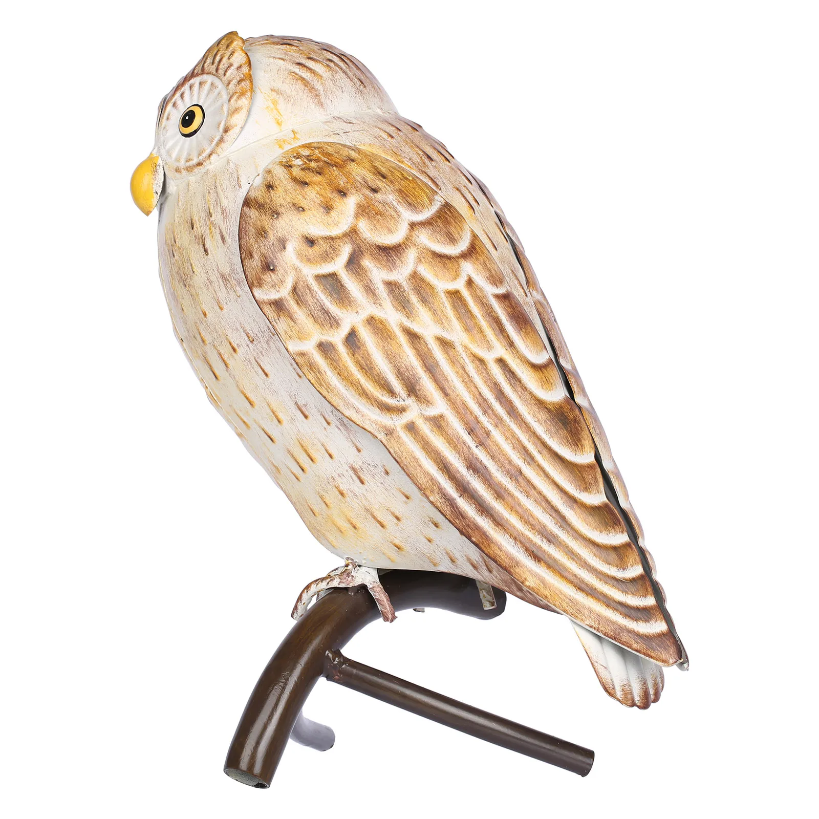 Iron Owl Sculpture: Metal Animal Craft for Home and Garden Desk Decoration