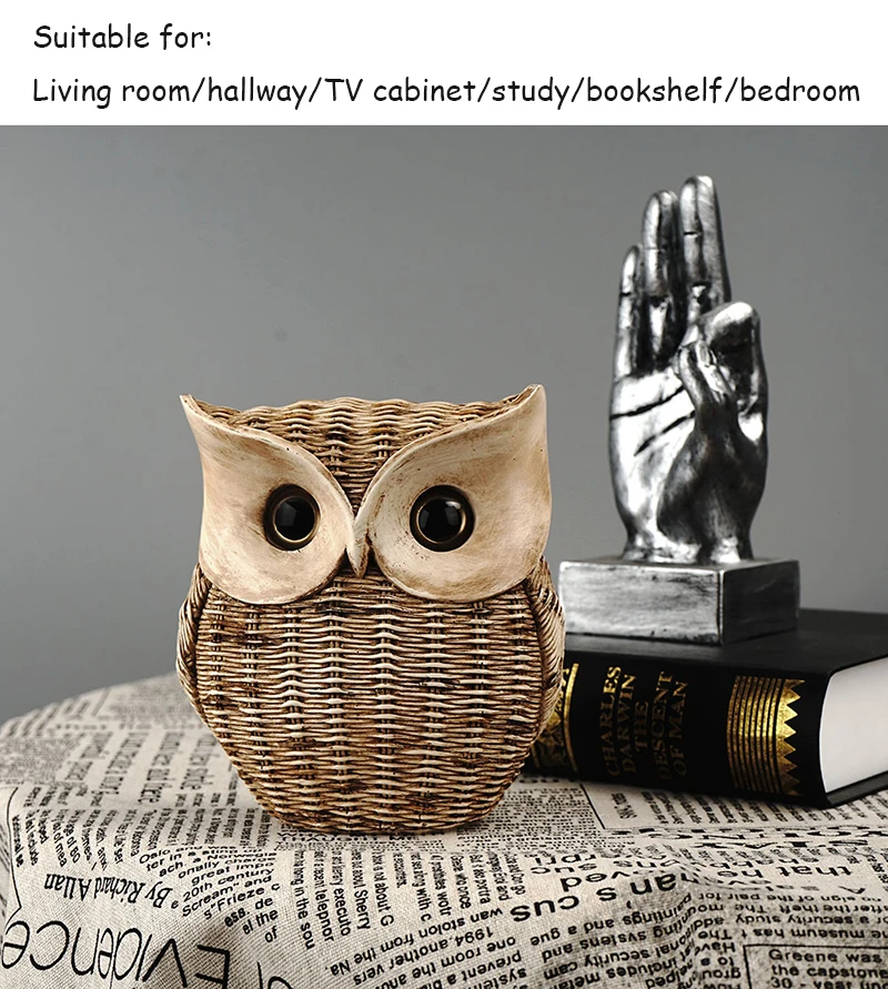 Exquisite Resin Owl Sculpture Perfect Table or Desk Ornament for Home Decor and Living Room Interior