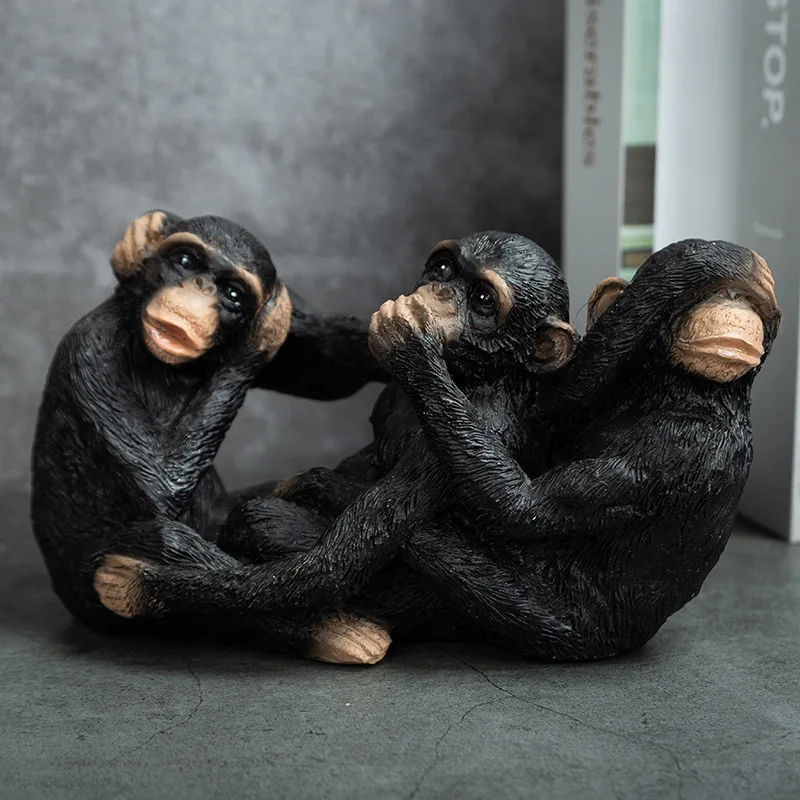 Monkey Statue Home Decor Living Room Decorations with Animal Miniature Figurine Furnishings Ornament