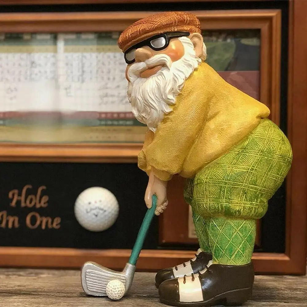 Vintage Statues of Golf Gnomes - Charming Garden Decor and Funny Gift for Golf Enthusiasts