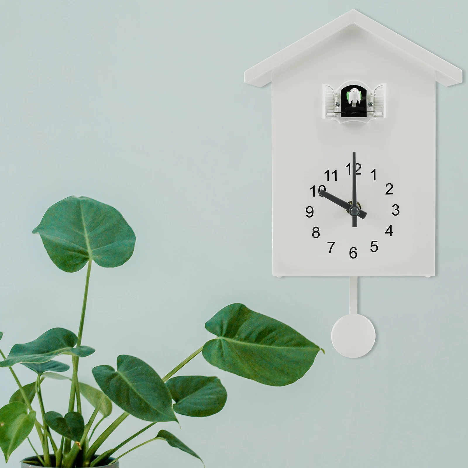 Battery-Powered Cuckoo Wall Clock Pendulum and Delicate Bird Sound for Living Room Decor
