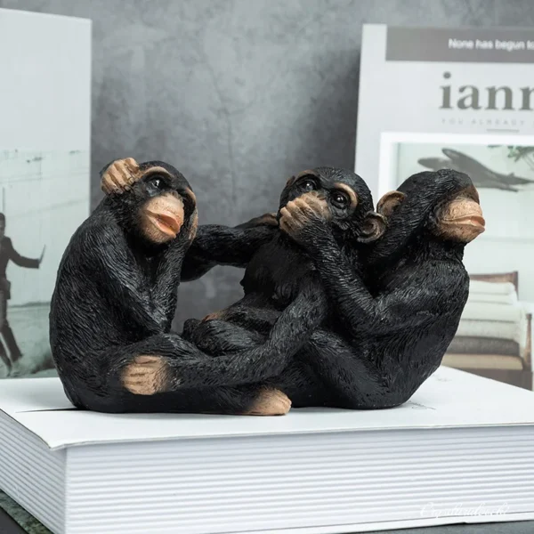 Monkey Statue Home Decor Living Room Decorations with Animal Miniature Figurine Furnishings Ornament