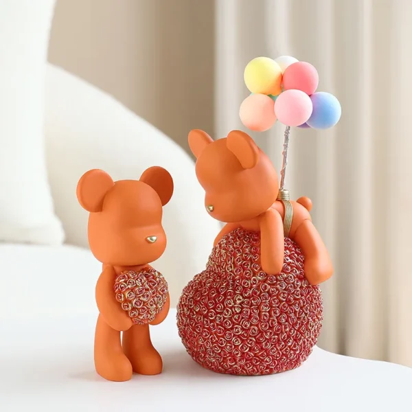 Adorable Bear Statue Desktop Small Decoration for TV Cabinet, Living Room, Bedroom: Home Artwork, Office Decor, and Cute Healing Gift - Image 2