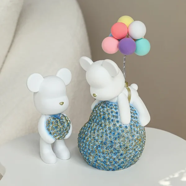 Adorable Bear Statue Desktop Small Decoration for TV Cabinet, Living Room, Bedroom: Home Artwork, Office Decor, and Cute Healing Gift - Image 3