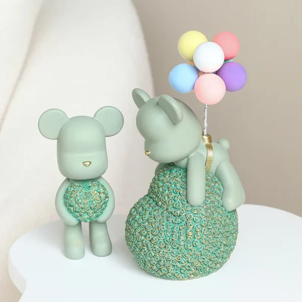 Adorable Bear Statue Desktop Small Decoration for TV Cabinet, Living Room, Bedroom: Home Artwork, Office Decor, and Cute Healing Gift