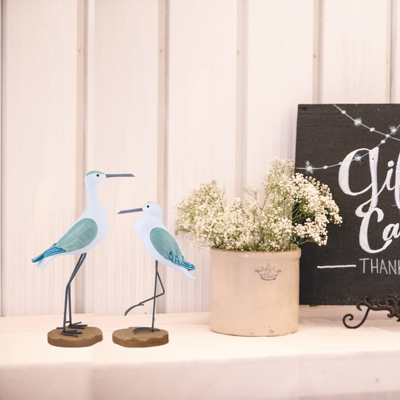 Seagull Bird Sculpture - A Wooden Ornament for Coastal Sea Decor, Garden, Desktop, and Home
