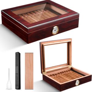 CIGARLOONG Humidor 25 Zigarren Dunkelrot Spanische Zeder