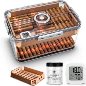CIGARLOONG Humidor, 80–100 Zigarren, Acryl mit Hygrometer