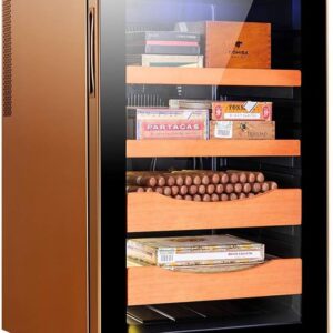 Elektrischer Zigarrenschrank Gold – Präzise Temperatur & Energieeffizienz