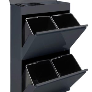 ARREGUI Mülltrennsystem CR624-B, 4 Fächer, anthrazit