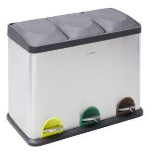 ARREGUI Step Bin CR705-45L Mülltrennsystem aus Edelstahl | 3 Fächer