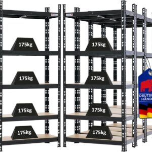 PROREGAL Mega Deal: Schwerlastregal Hermes schwarz 150x70x30 cm