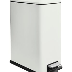 Tretmülleimer Küche 45L, Weiß – Edelstahl mit SoftClose Deckel