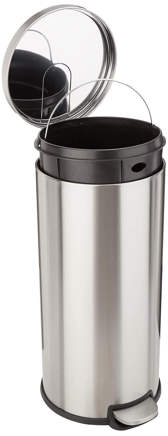 Mülleimer 30 l Edelstahl mit Soft-Close, Fußhebel