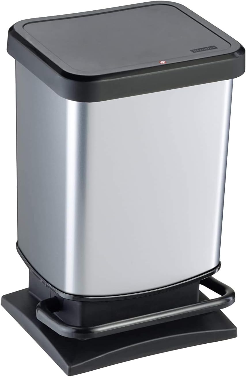 Rotho Paso Mülleimer 20l | Tretmülltonne Edelstahloptik | Soft-Close