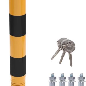 TOPWAY Parkplatzsperre Poller 60cm, abschließbar, gelb/schwarz