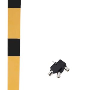 TOPWAY Parkplatzsperre 70 cm abschließbar, gelb-schwarz herunterklappbar