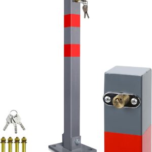 Daromigo Klapp-Parkpfosten mit 3 Schlüsseln, 67 cm, Stahl