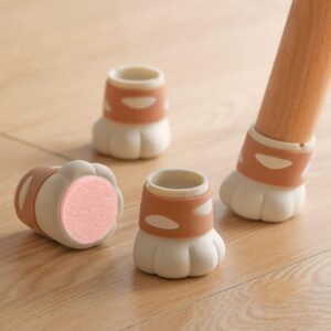 Katzenpfoten-Stuhlbeinschoner mit Filz, 4er-Pack