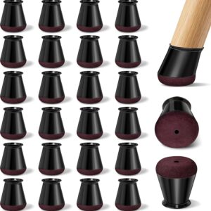Stuhlbeinkappen Schwarz, Silikon, Ø13–20 mm (24 Stk.)