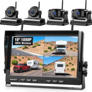Kabellose Rückfahrkamera 10 Zoll Set – 2+2 Kameras + Monitor