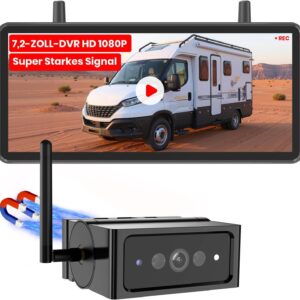 Auto-Vox Rückfahrkamera kabellos 7,2" 1080P mit Dual-Antennen