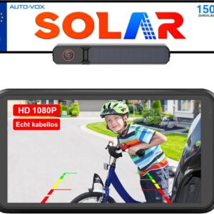 AUTO-VOX Solar Rückfahrkamera kabellos 5" 1080P mit 5000mAh Akku