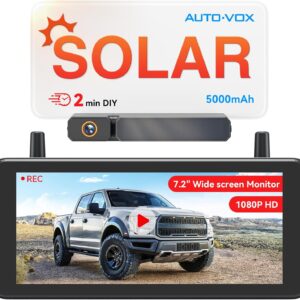 AUTO-VOX Solar Rückfahrkamera 7,2" kabellos 1080P HD