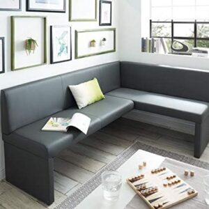Eckbank Kunstleder Sitzecke 200x140 cm, grau