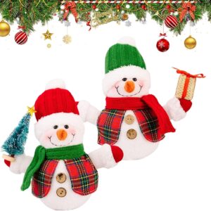 Beleuchteter Plüsch-Schneemann, 2er-Set, warmweißes Licht