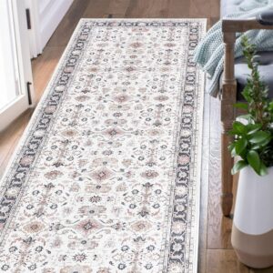 TOPICK Vintage-Blumenteppich 60x180 cm rutschfest & waschbar