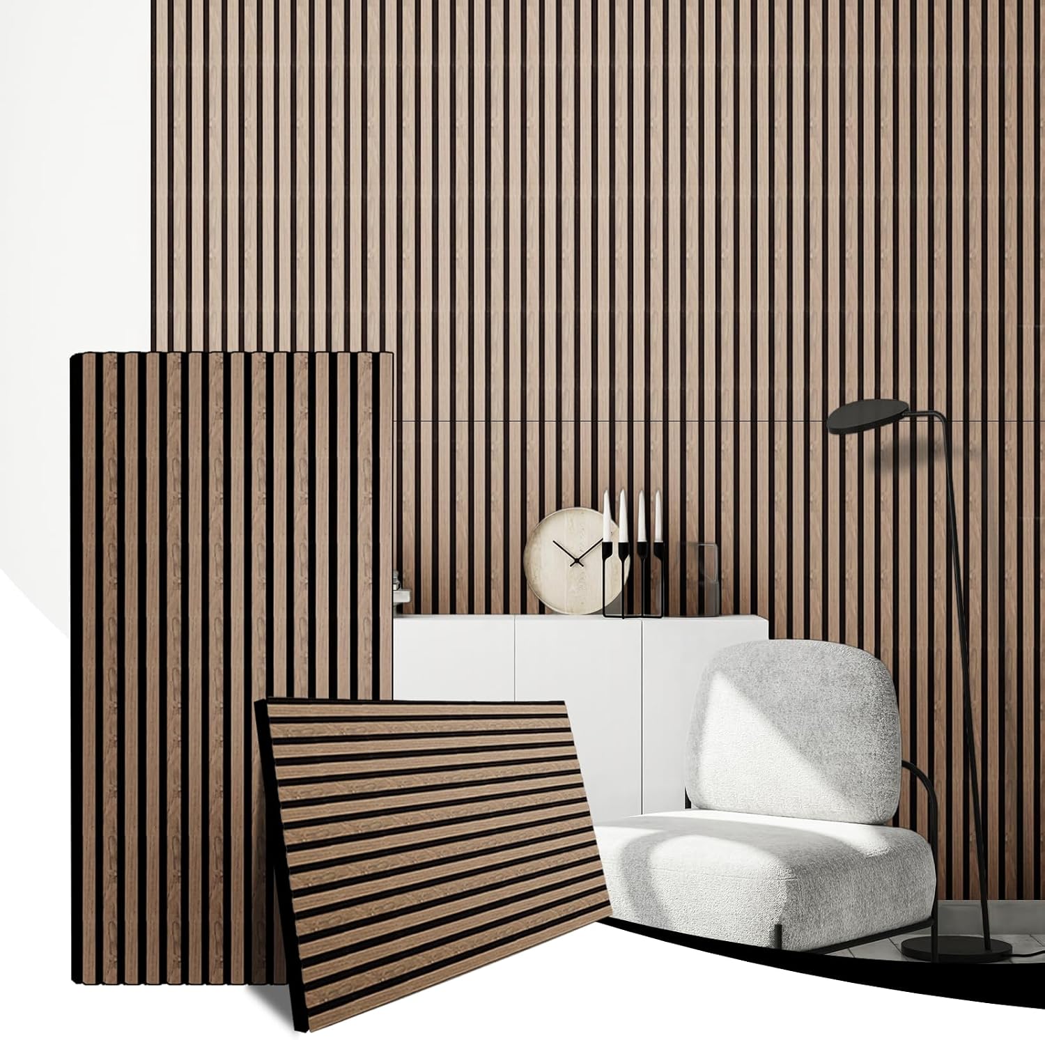 AKK-STAR Akustikpaneele 2er-Set Holzoptik 120x60cm