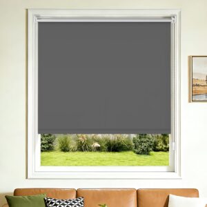 Grandekor Verdunklungsrollo 45x130cm Grau, Klemmfix ohne Bohren