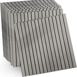3D Holzoptik-Wandpaneele selbstklebend, 30x30 cm, 12er-Set (Grau)
