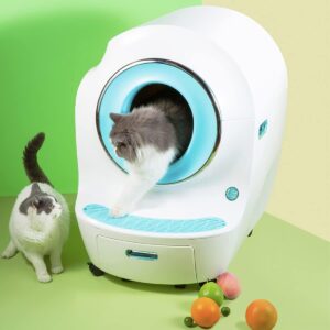 ORYCWJ Selbstreinigende Katzentoilette, 9L, APP-Steuerung, weiß