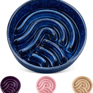 vancasso Keramik-Hundenapf 960ml, Anti-Schling, blau