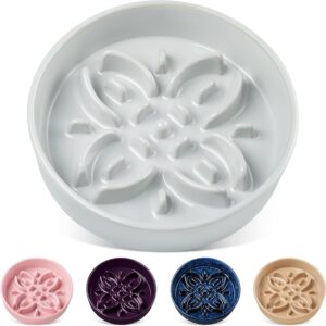 vancasso Keramik Slow-Feeder für Hunde, 1,5 Tassen, grau
