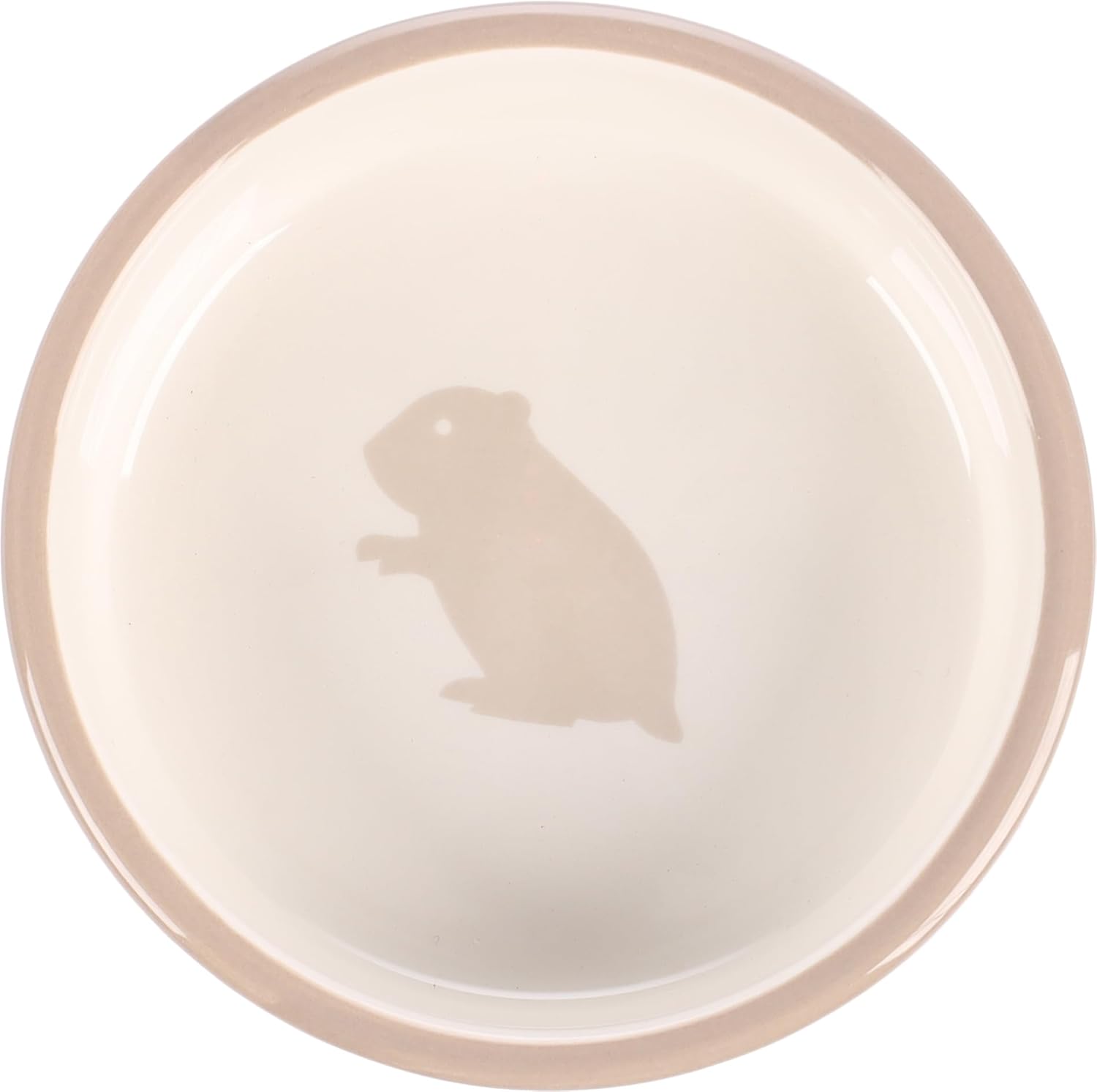 Flamingo Hamster Napf Keramik beige-weiß, 100 ml