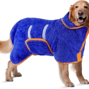 Bienbee Hundebademantel, schnell trocknend, XL, Dunkelblau