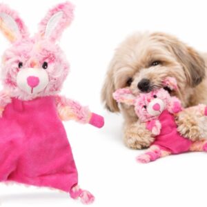 Flamingo Roza – Rosa Plüschkaninchen für Hunde, 19x7x26 cm