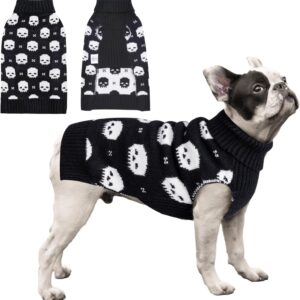 Halloween-Hundepullover mit Totenköpfen, X-Large für kleine Hunde