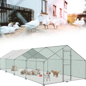 NAIZY Hühnerstall XXL 3x8x2m mit Sonnendach & Schloss