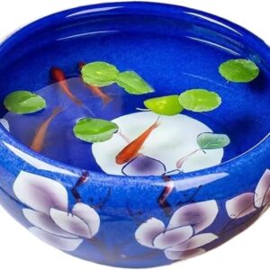 Keramik-Mini-Aquarium mit Magnolienmuster – Deko für Tisch & Zuhause