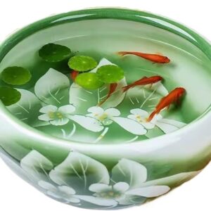 Handbemaltes Mini-Aquarium mit Lotus-Design, 50x50 cm