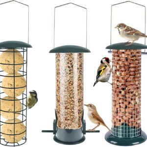 GREEN HAVEN 3er-Pack Vogelfutterstation Metall - für Wildvögel