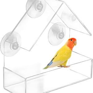 Vogelfutterspender transparent, aufhängbar, für Balkon & Fenster